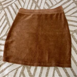 Forever 21 Tan Soft Ribbed Mini Skirt